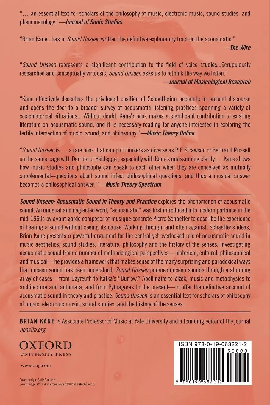Rückseite: 9780190632212 | Sound Unseen | Acousmatic Sound in Theory &amp; Practice | Brian Kane