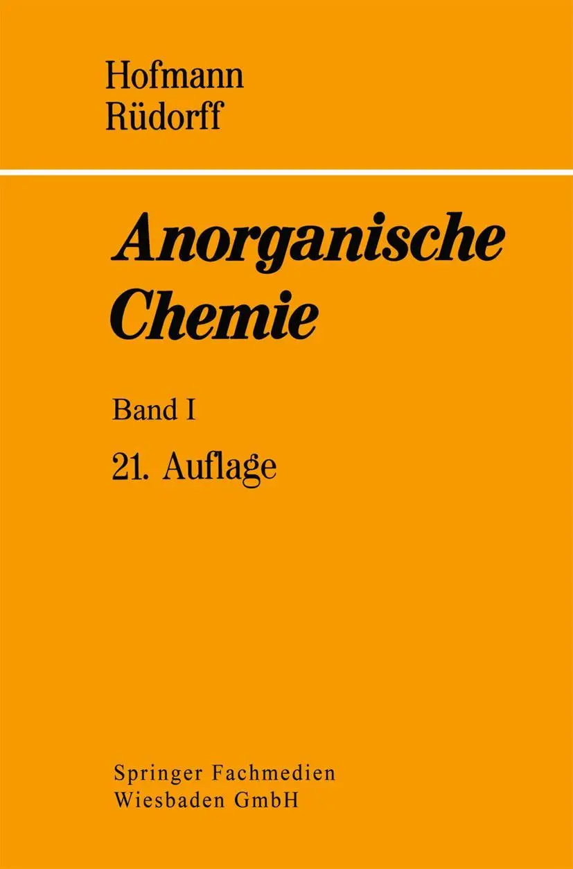 Cover: 9783528182212 | Anorganische Chemie | Karl A. Hofmann | Taschenbuch | xi | Deutsch