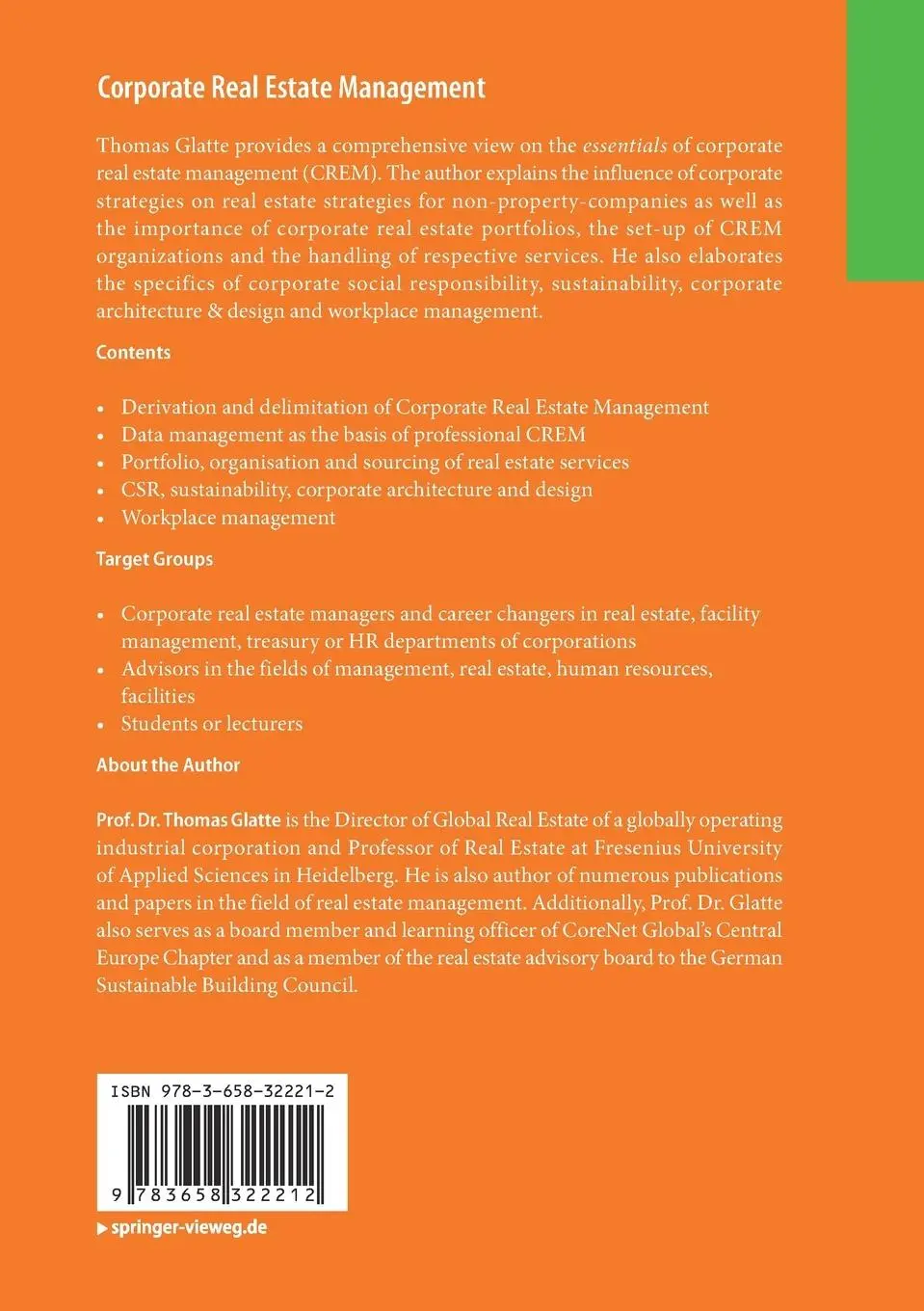 Rückseite: 9783658322212 | Corporate Real Estate Management | Thomas Glatte | Taschenbuch | x