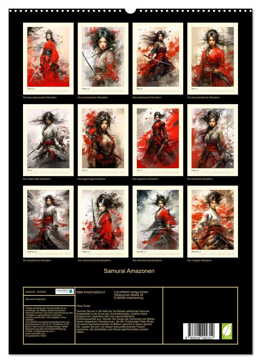 Bild: 9783516292312 | Samurai Amazonen (hochwertiger Premium Wandkalender 2026 DIN A2...