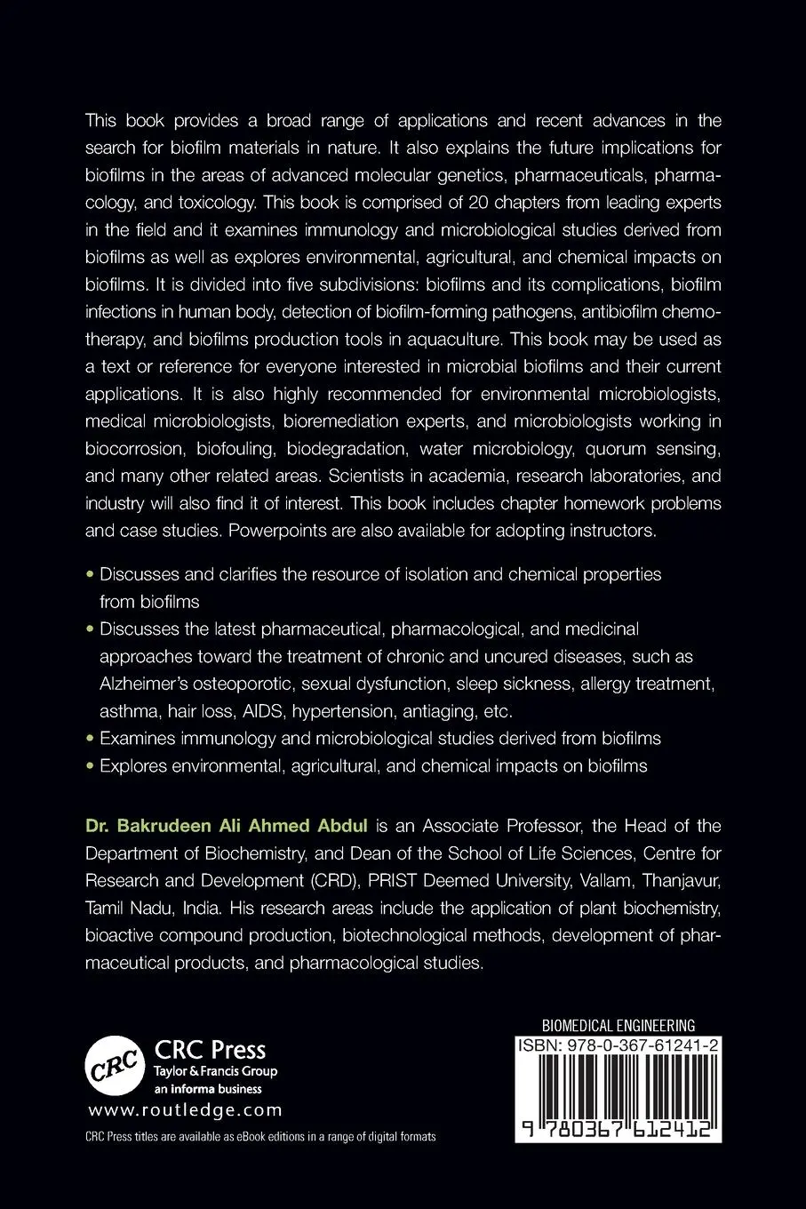 Rückseite: 9780367612412 | Microbial Biofilms | Bakrudeen Abdul | Taschenbuch | Englisch | 2023