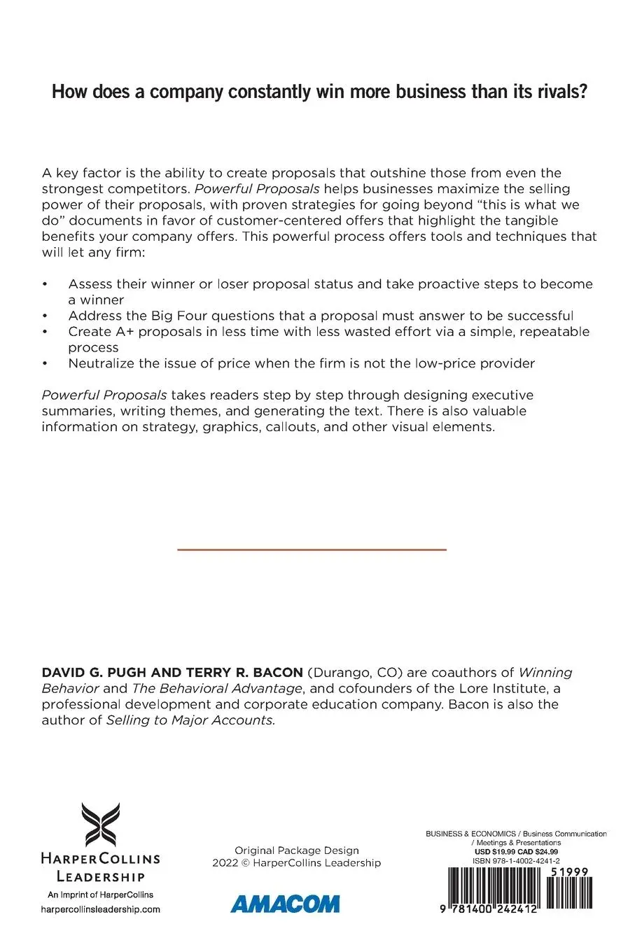 Rückseite: 9781400242412 | The Powerful Proposals | How to Give Your Business the Winning Edge