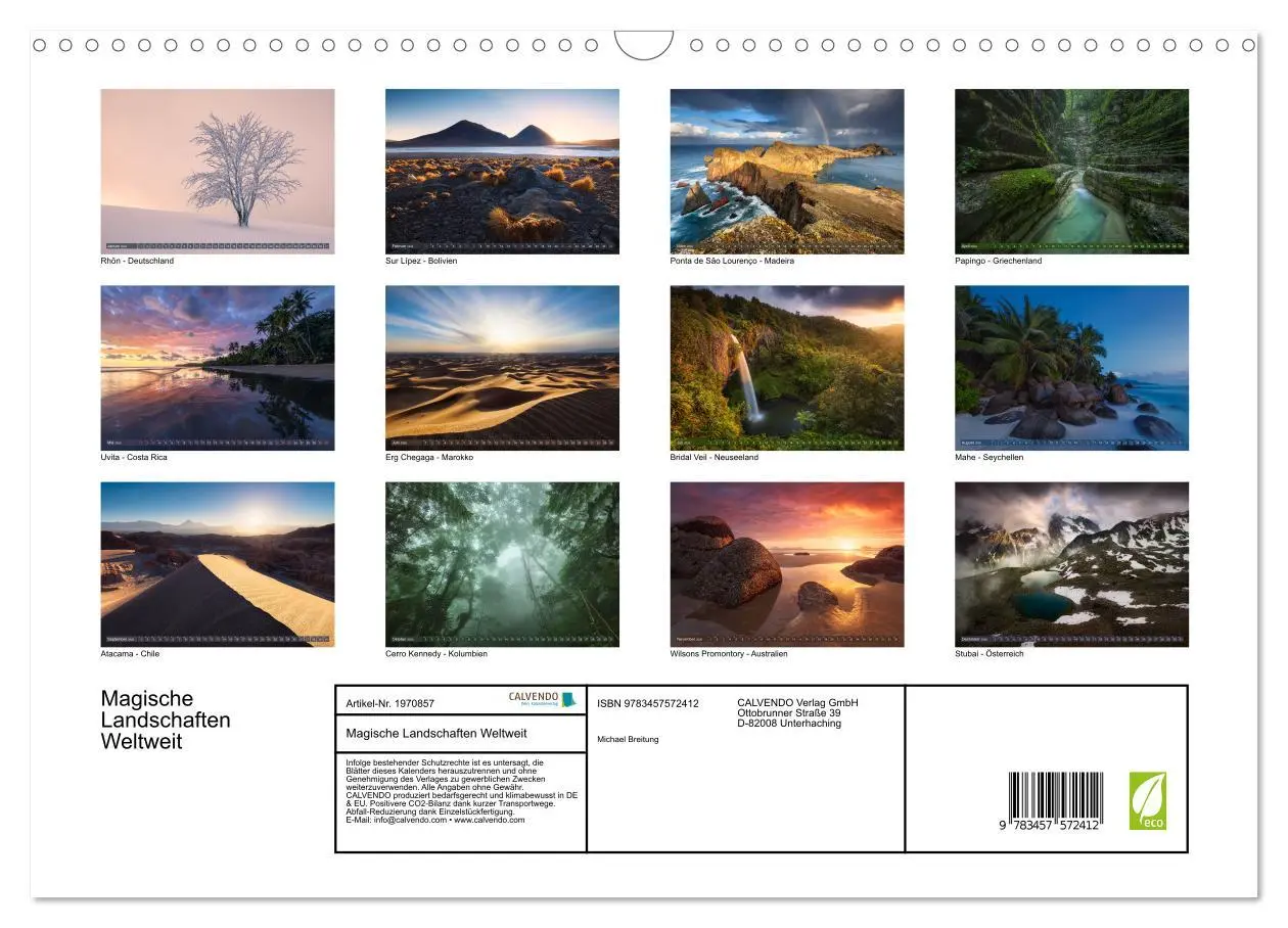 Bild: 9783457572412 | Magische Landschaften Weltweit (Wandkalender 2026 DIN A3 quer),...