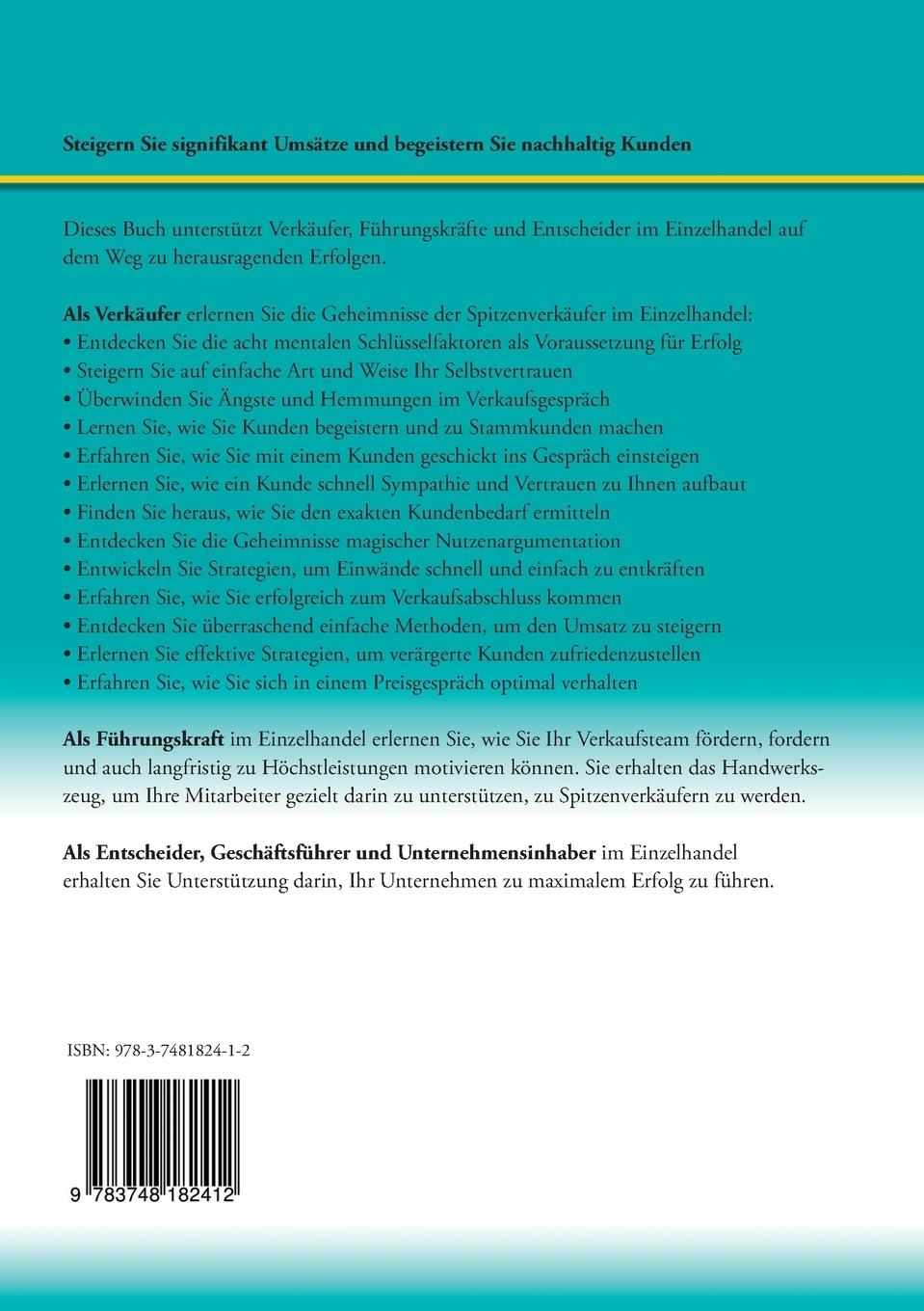 Rückseite: 9783748182412 | Die 15 Erfolgsgeheimnisse der Spitzenverkäufer im Einzelhandel | Buch