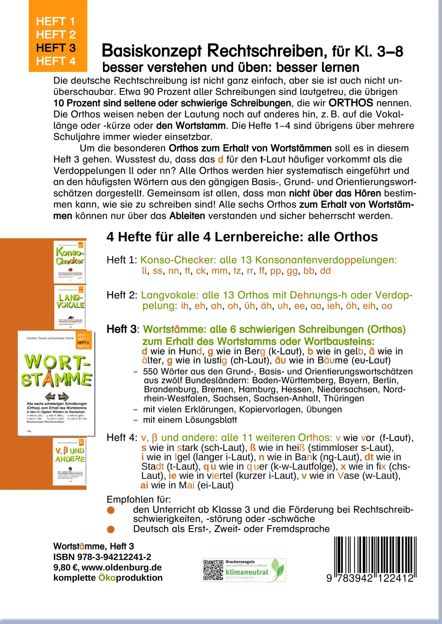 Rückseite: 9783942122412 | Wortstämme | Günther Thomé (u. a.) | Taschenbuch | 44 S. | Deutsch