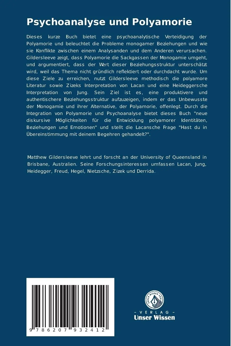Rückseite: 9786207932412 | Psychoanalyse und Polyamorie | Matthew Gildersleeve | Taschenbuch