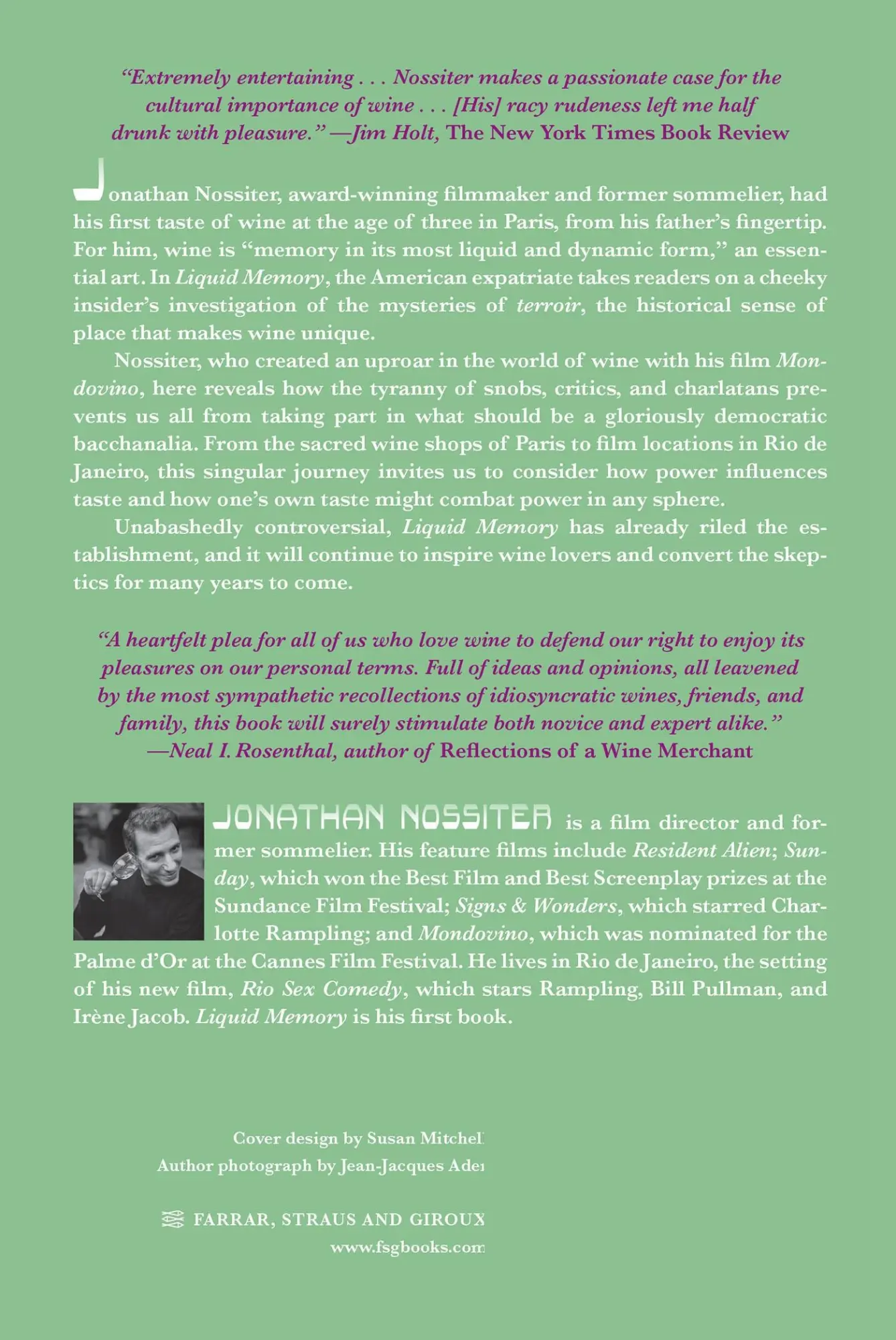 Rückseite: 9780374532512 | Liquid Memory | Jonathan Nossiter | Taschenbuch | Englisch | 2010