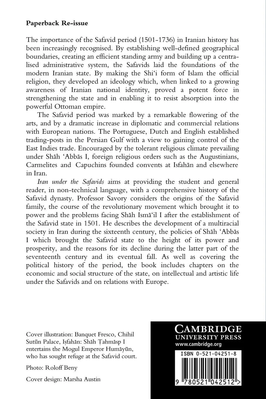 Rückseite: 9780521042512 | Iran Under the Safavids | Savory (u. a.) | Taschenbuch | Englisch