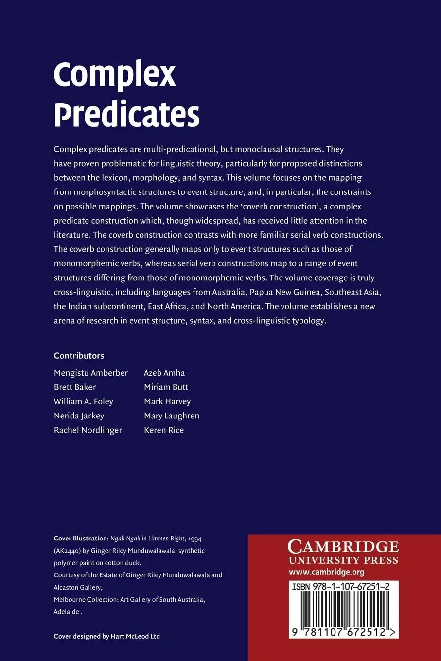 Rückseite: 9781107672512 | Complex Predicates | Cross-Linguistic Perspectives on Event Structure