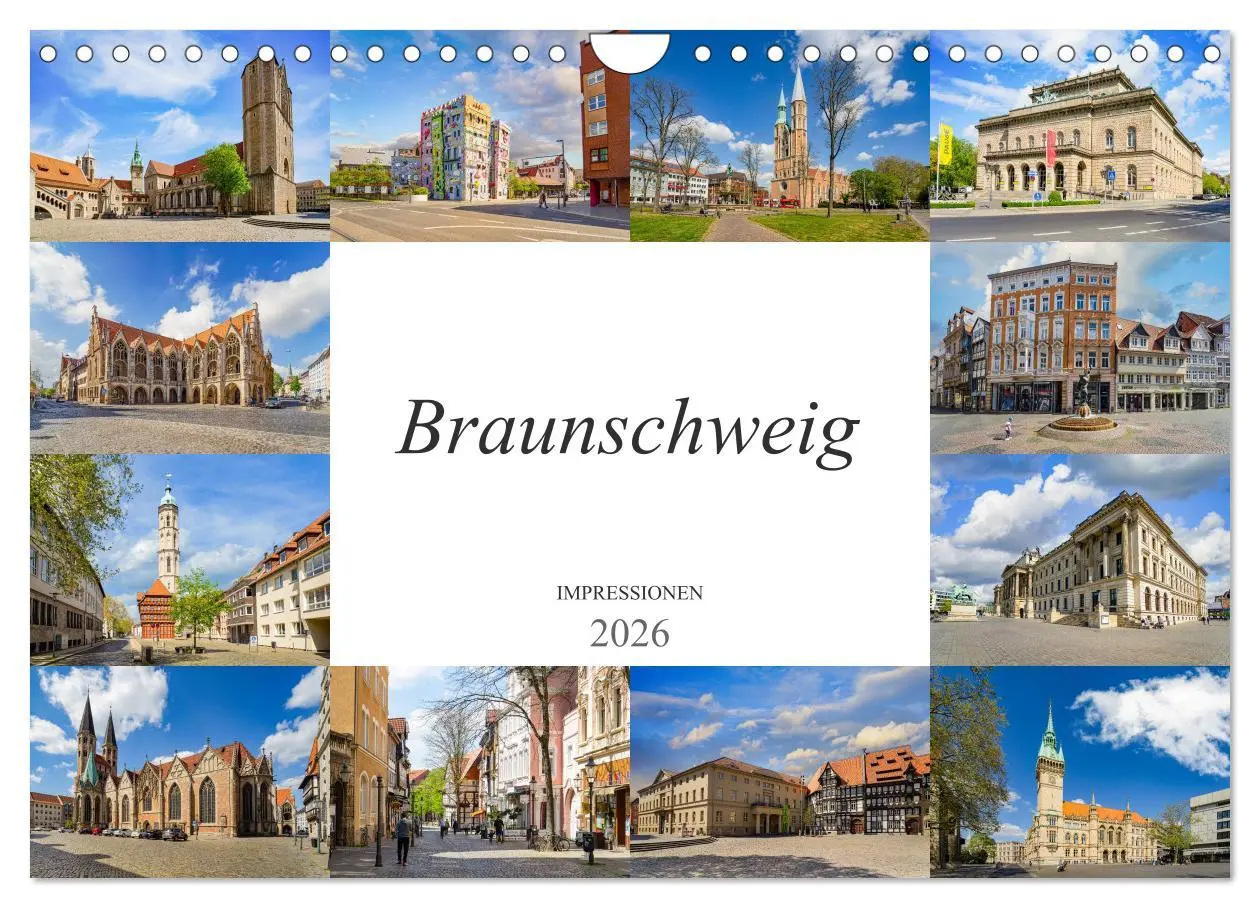 Cover: 9783457702512 | Braunschweig Impressionen (Wandkalender 2026 DIN A4 quer), CALVENDO...