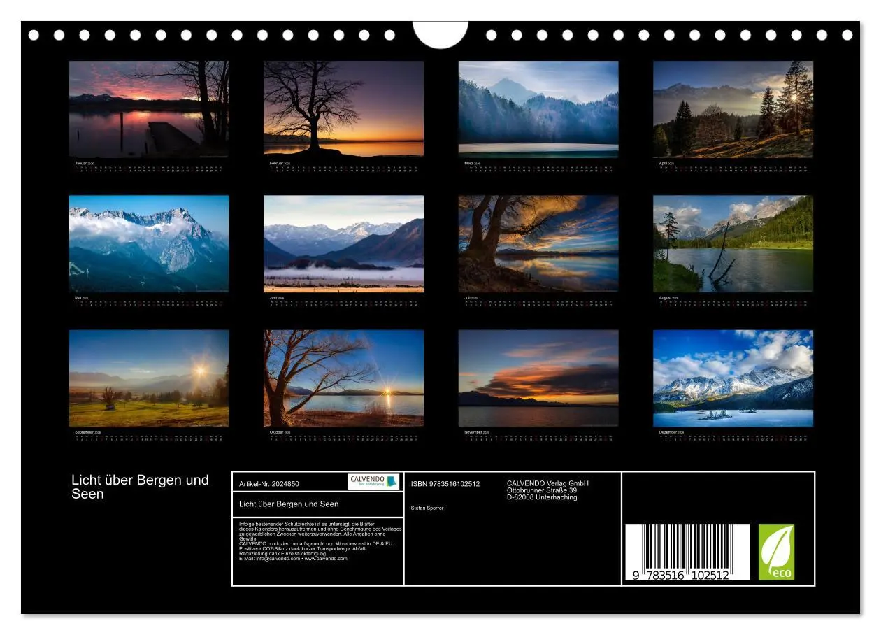 Bild: 9783516102512 | Licht über Bergen und Seen (Wandkalender 2026 DIN A4 quer),...