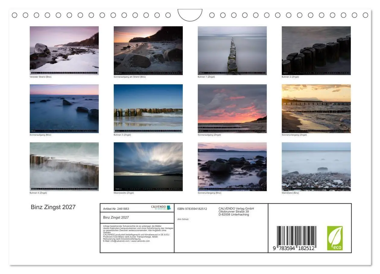 Bild: 9783594182512 | Binz Zingst 2027 (Wandkalender 2027 DIN A4 quer), CALVENDO...