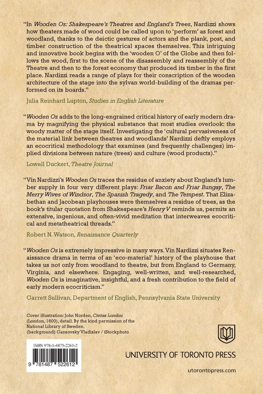 Rückseite: 9781487522612 | Wooden OS | Shakespeare's Theatres and England's Trees | Vin Nardizzi