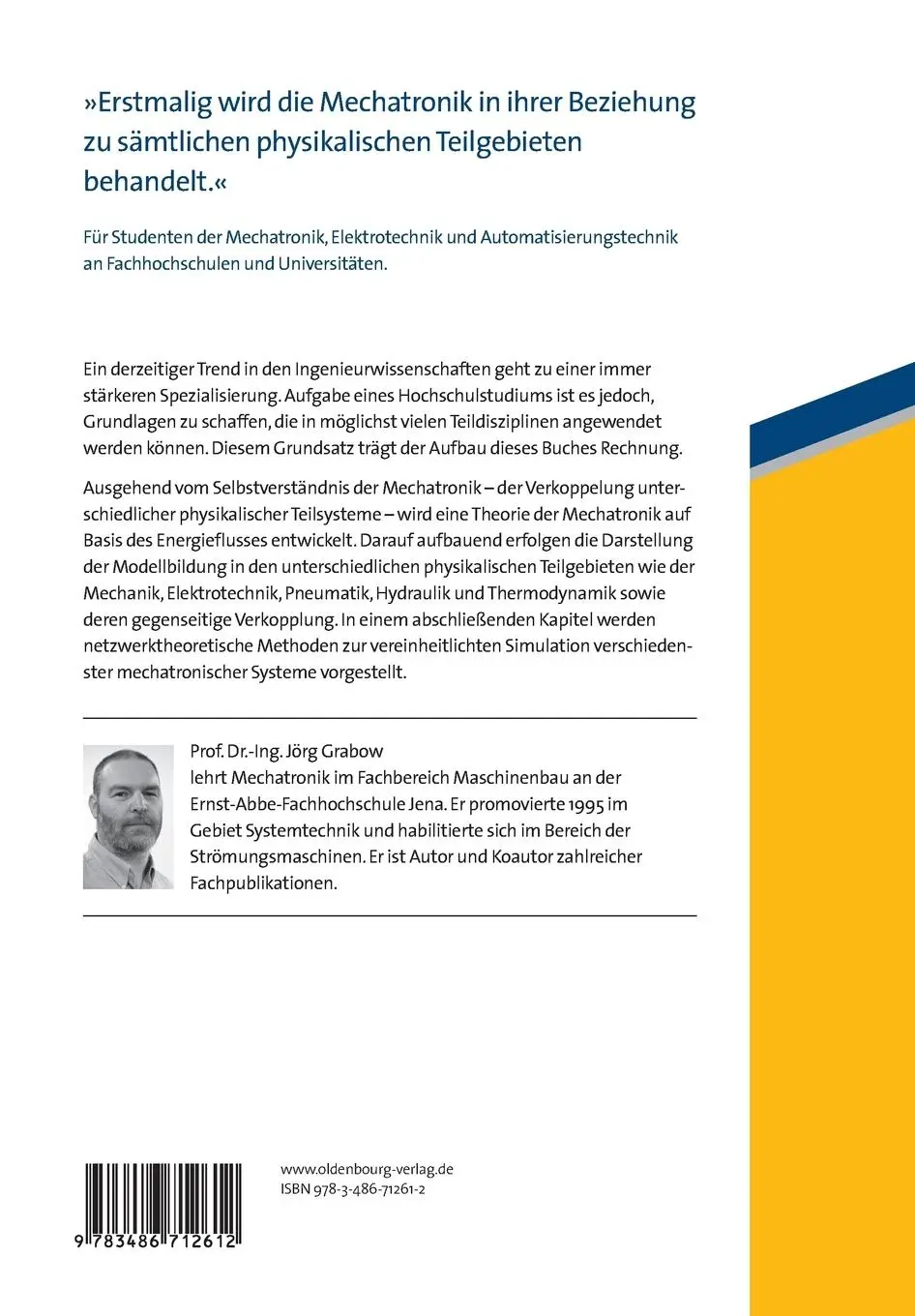 Rückseite: 9783486712612 | Verallgemeinerte Netzwerke in der Mechatronik | Jörg Grabow | Buch