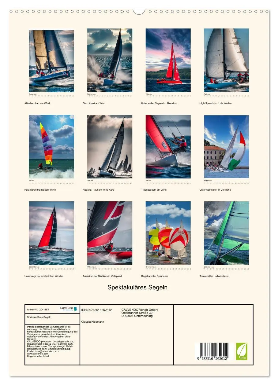 Bild: 9783516262612 | Spektakuläres Segeln (hochwertiger Premium Wandkalender 2026 DIN A2...