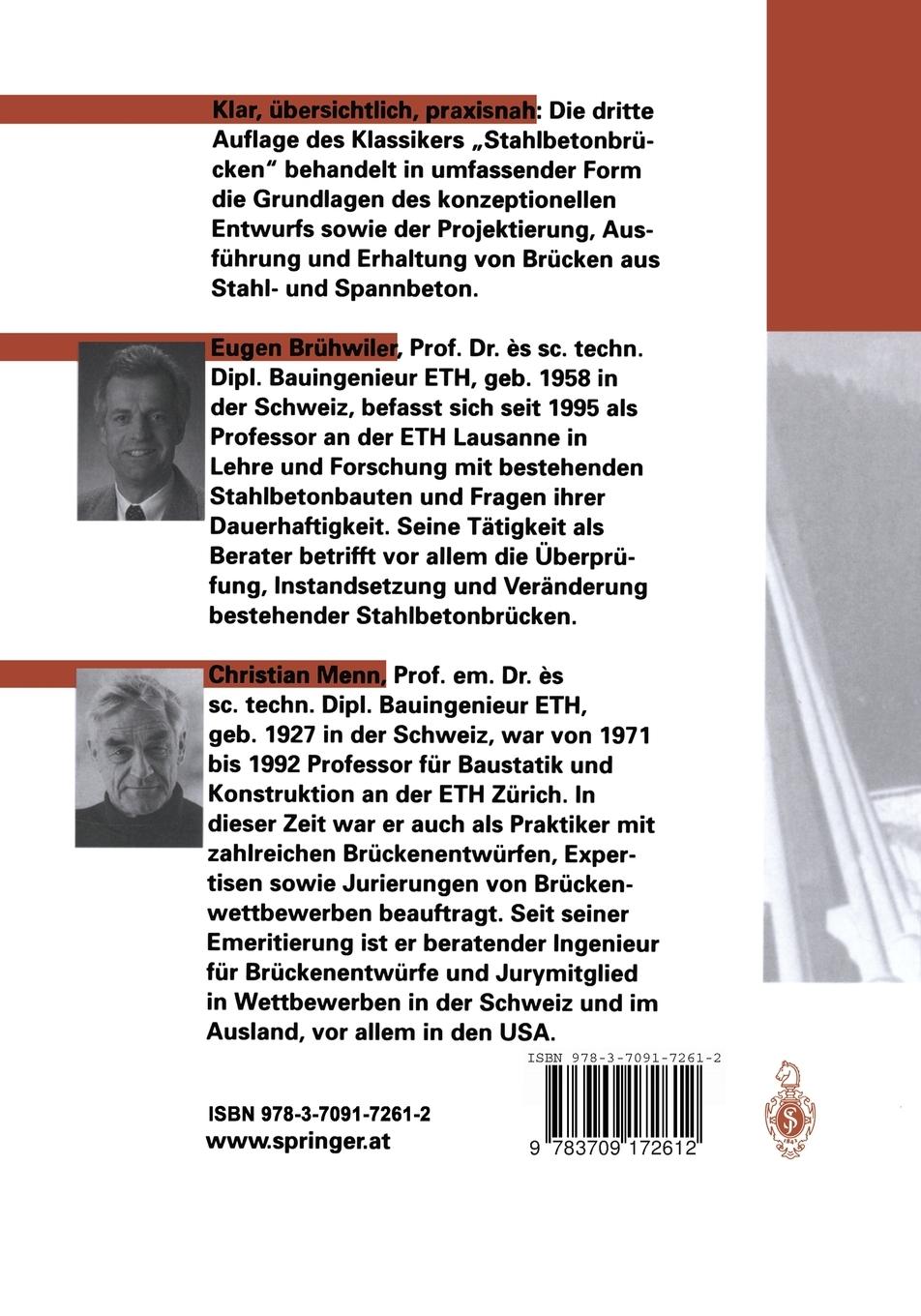 Rückseite: 9783709172612 | Stahlbetonbrücken | Christian Menn (u. a.) | Taschenbuch | xxiii