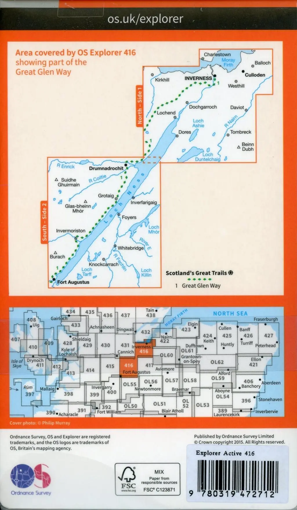Bild: 9780319472712 | Inverness, Loch Ness and Culloden | Ordnance Survey | (Land-)Karte