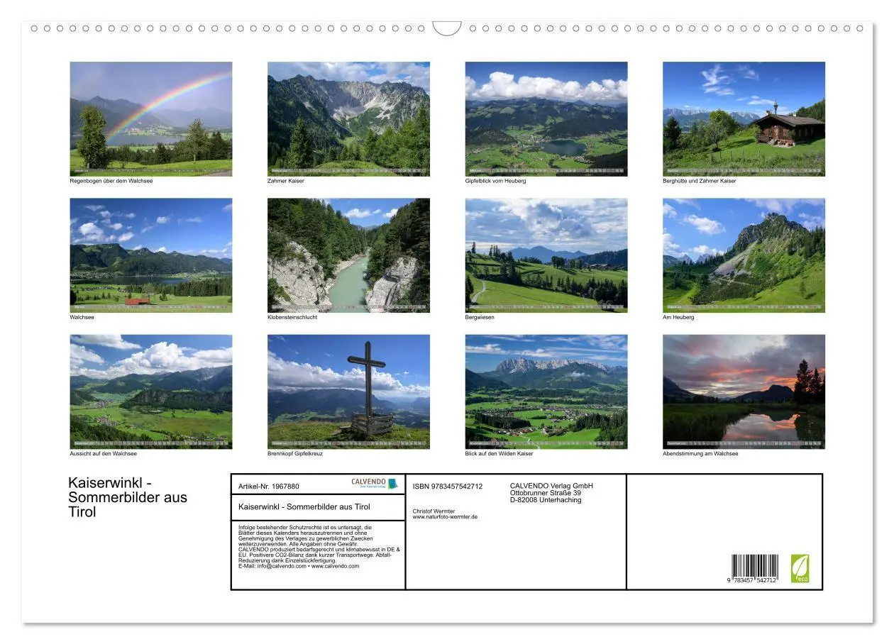 Bild: 9783457542712 | Kaiserwinkl - Sommerbilder aus Tirol (Wandkalender 2026 DIN A2...