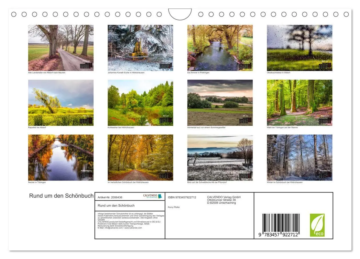 Bild: 9783457922712 | Rund um den Schönbuch (Wandkalender 2026 DIN A4 quer), CALVENDO...