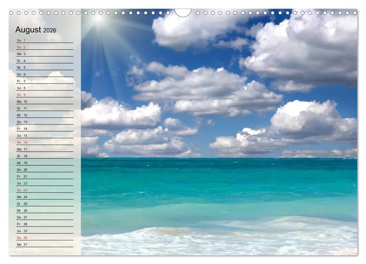 Bild: 9783516012712 | Traumstrände (Wandkalender 2026 DIN A3 quer), CALVENDO Monatskalender