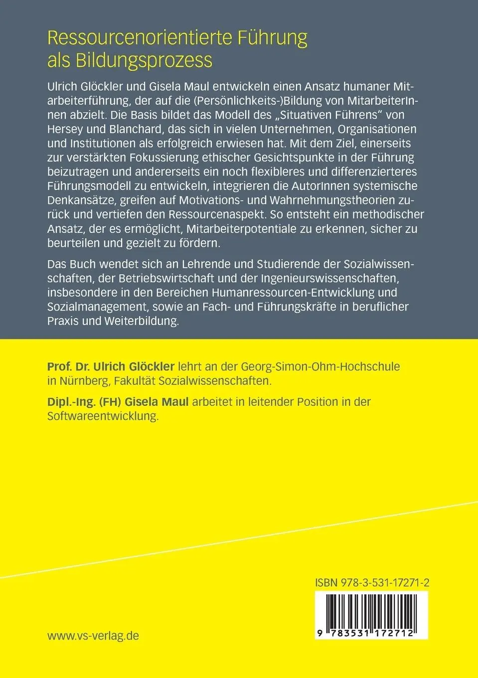 Rückseite: 9783531172712 | Ressourcenorientierte Führung als Bildungsprozess | Maul (u. a.)
