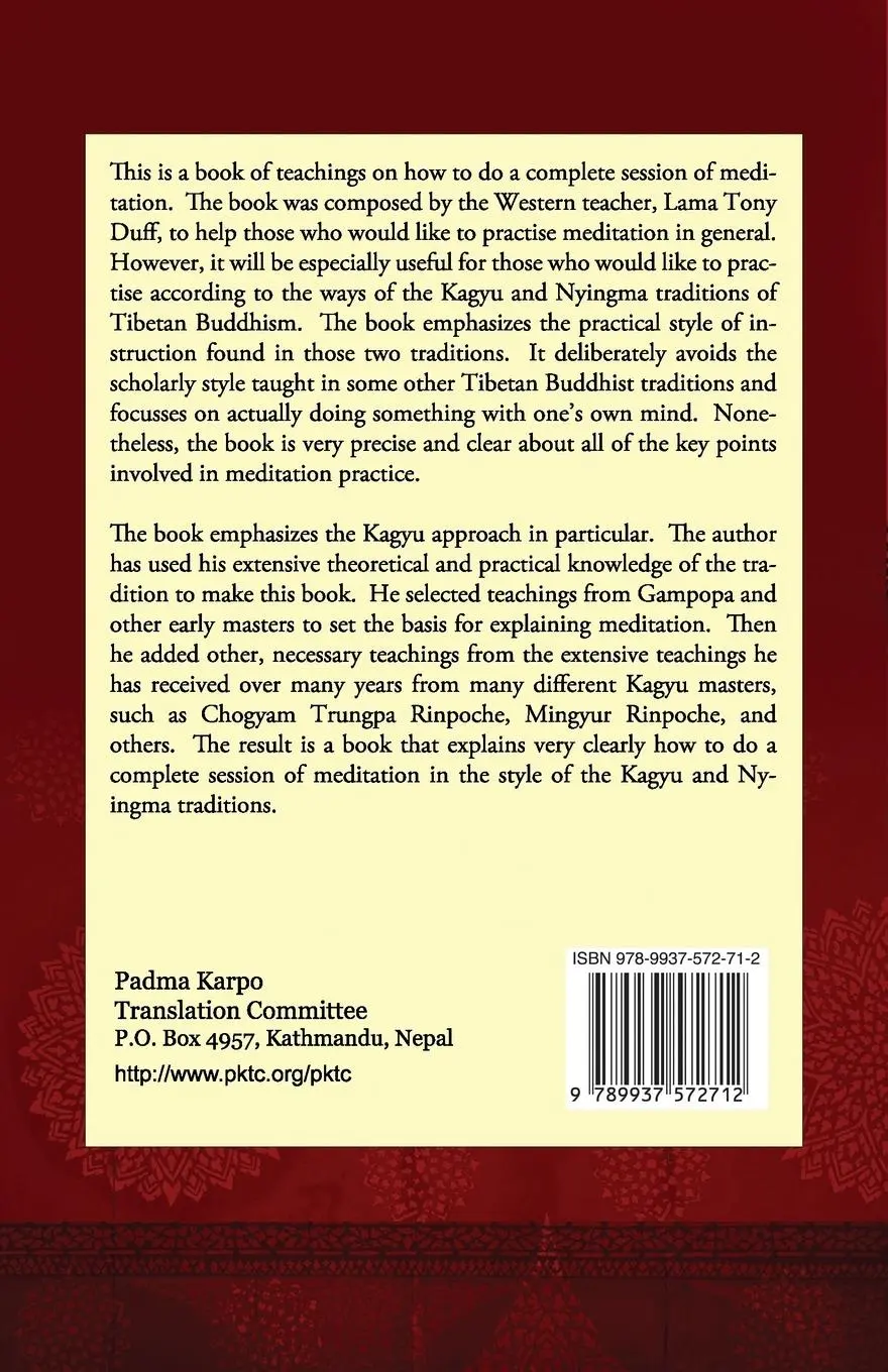 Rückseite: 9789937572712 | A Complete Session of Meditation | Tony Duff | Taschenbuch | Englisch