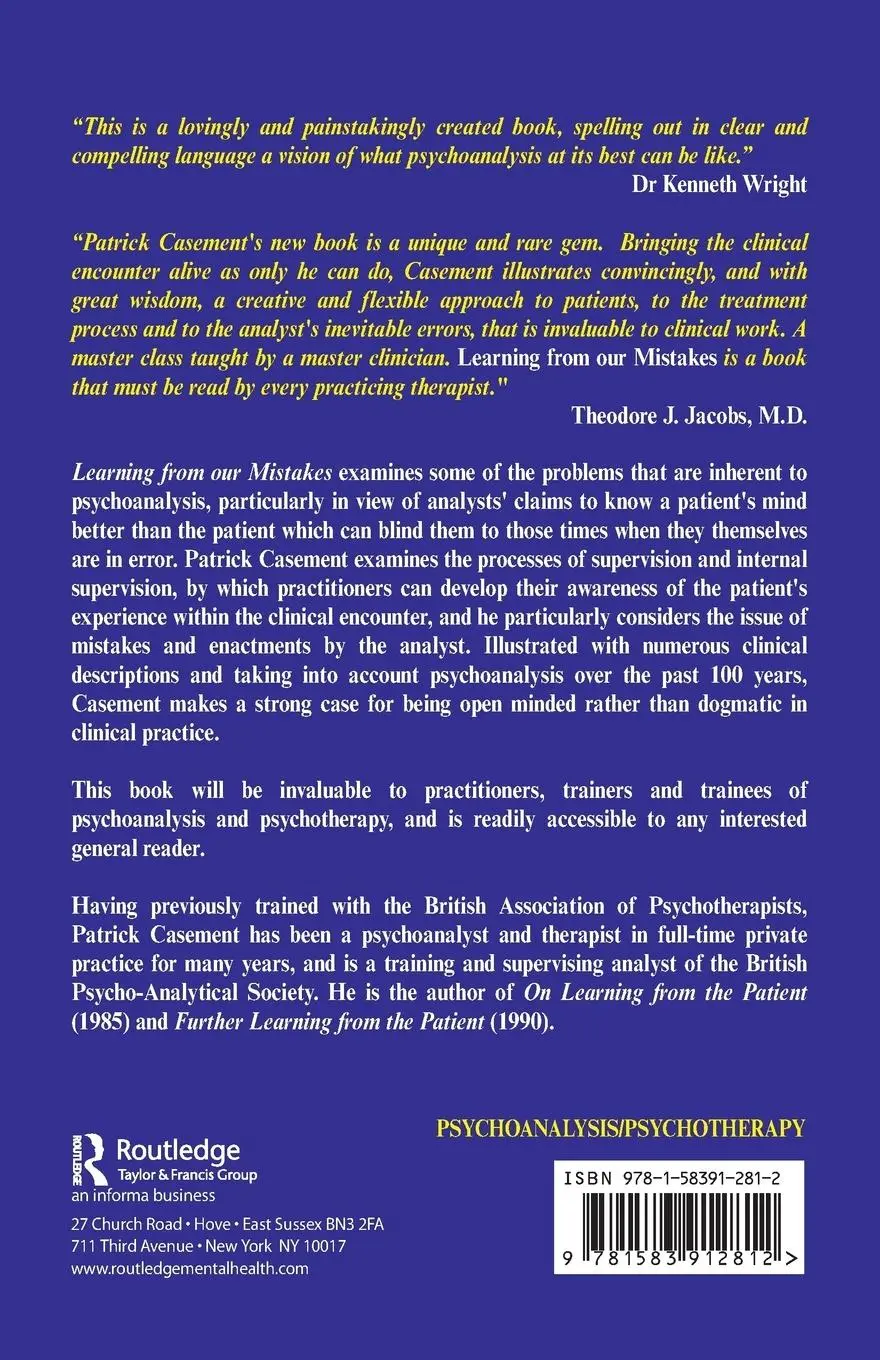 Rückseite: 9781583912812 | Learning from our Mistakes | Patrick Casement | Taschenbuch | Englisch