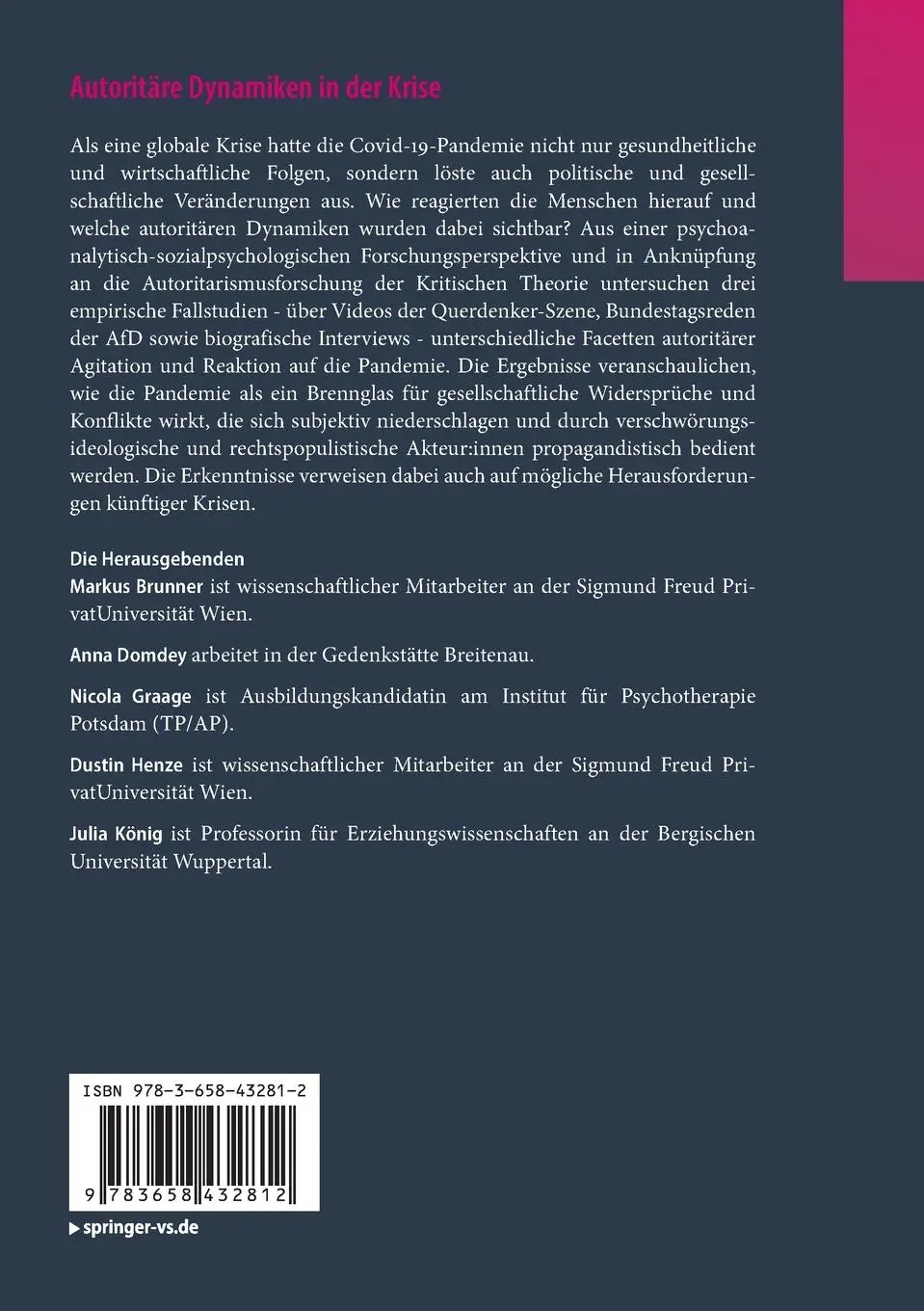 Rückseite: 9783658432812 | Autoritäre Dynamiken in der Krise | Markus Brunner (u. a.) | Buch