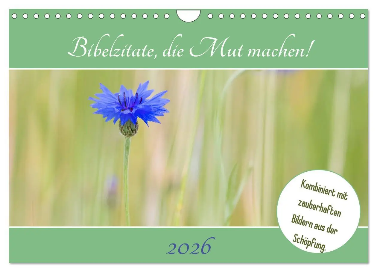 Cover: 9783457692912 | Bibelzitate, die Mut machen! (Wandkalender 2026 DIN A4 quer),...