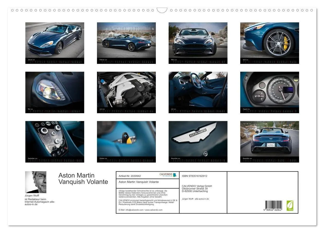 Bild: 9783516162912 | Aston Martin Vanquish Volante (Wandkalender 2026 DIN A2 quer),...