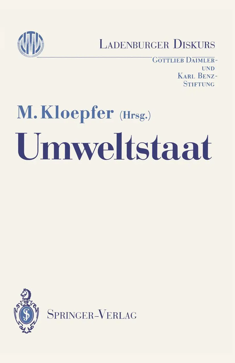 Cover: 9783540512912 | Umweltstaat | Michael Kloepfer | Taschenbuch | viii | Deutsch | 1989