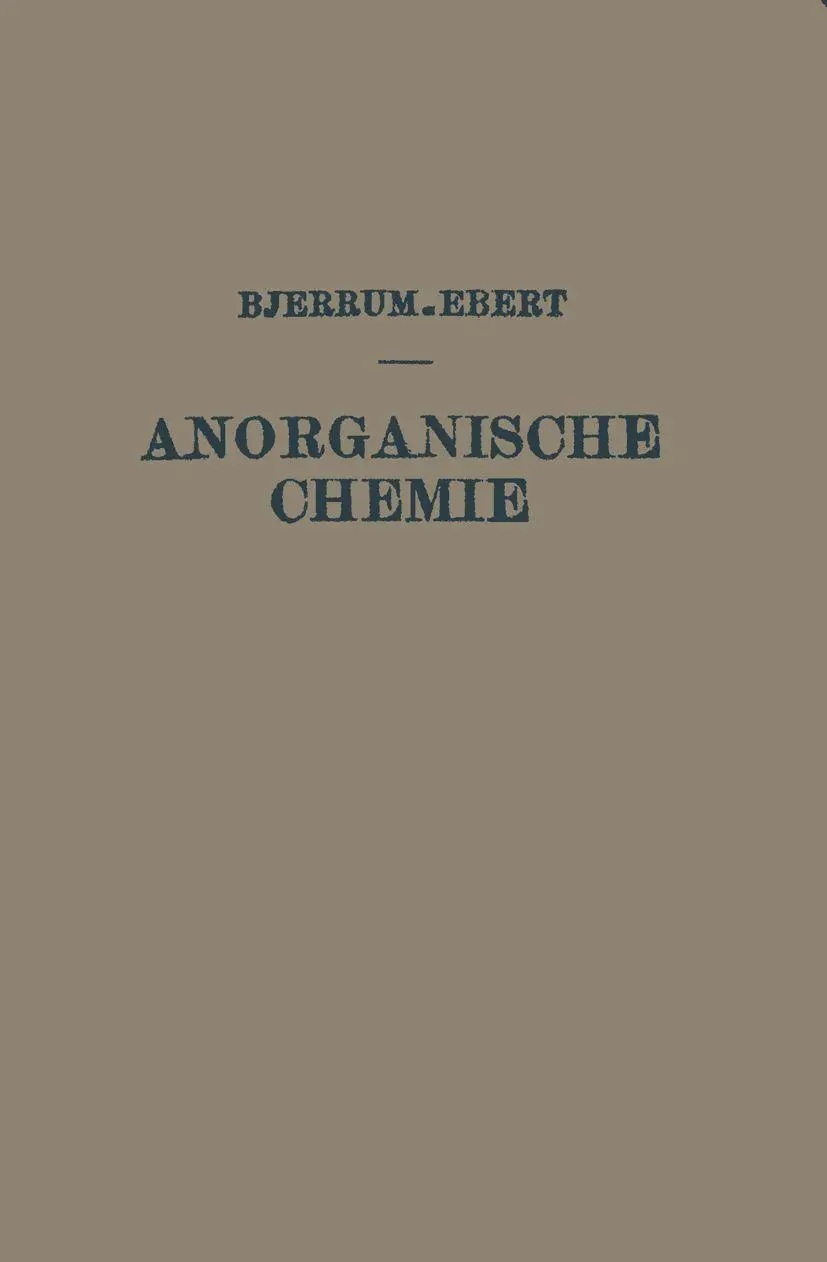 Kurzes Lehrbuch der Anorganischen Chemie