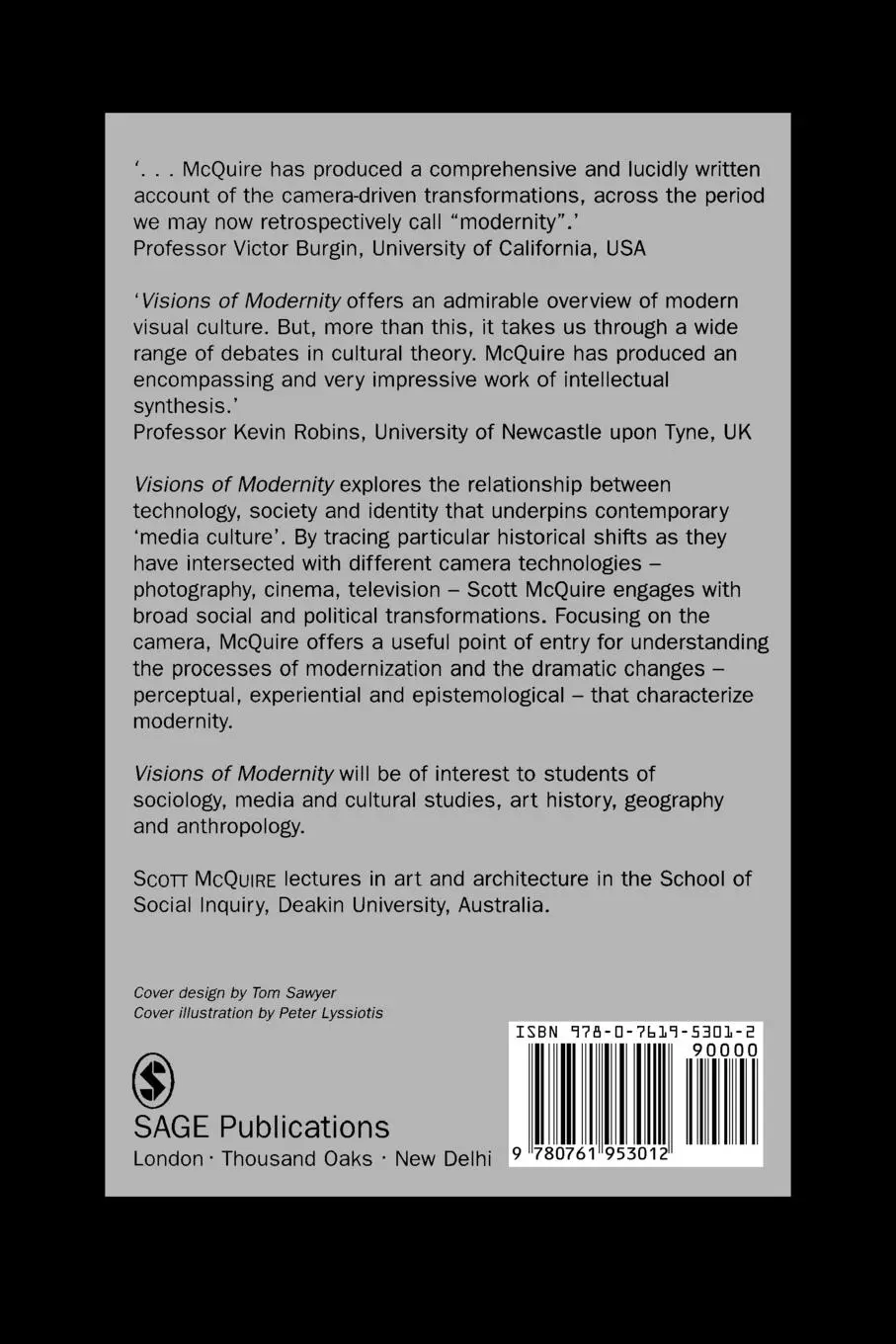 Rückseite: 9780761953012 | Visions of Modernity | Scott Mcquire | Taschenbuch | Englisch | 1997