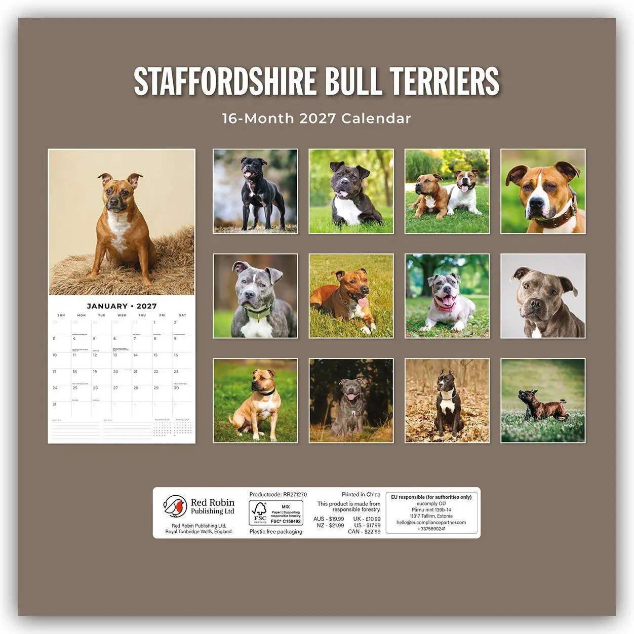 Rückseite: 9781837013012 | Staffordshire Bull Terriers - Staffordshire Bullterrier 2027 -...