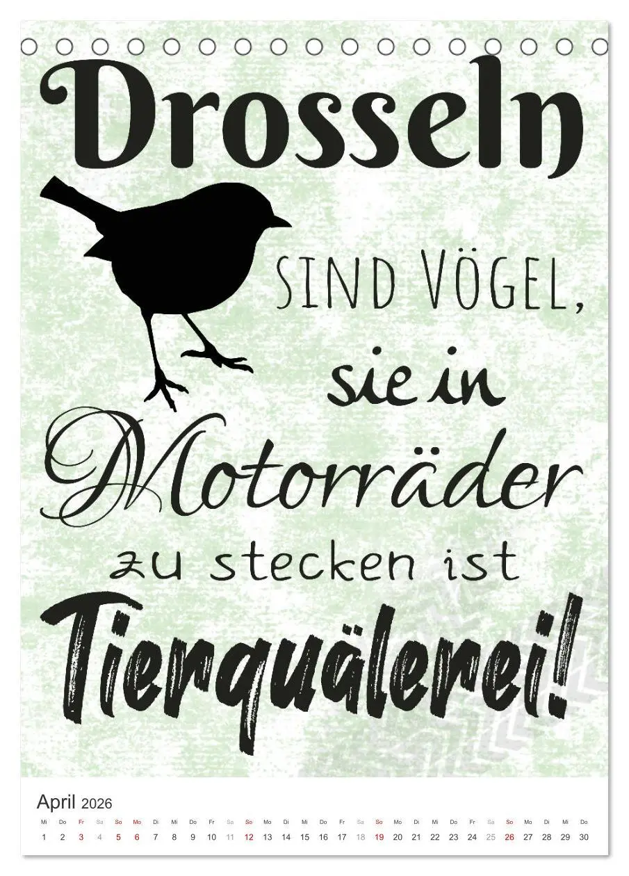 Bild: 9783516363012 | Coole Biker-Sprüche (Tischkalender 2026 DIN A5 hoch), CALVENDO...
