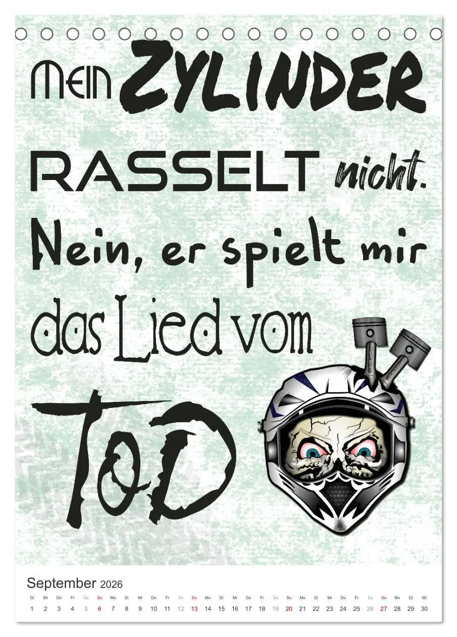 Bild: 9783516363012 | Coole Biker-Sprüche (Tischkalender 2026 DIN A5 hoch), CALVENDO...