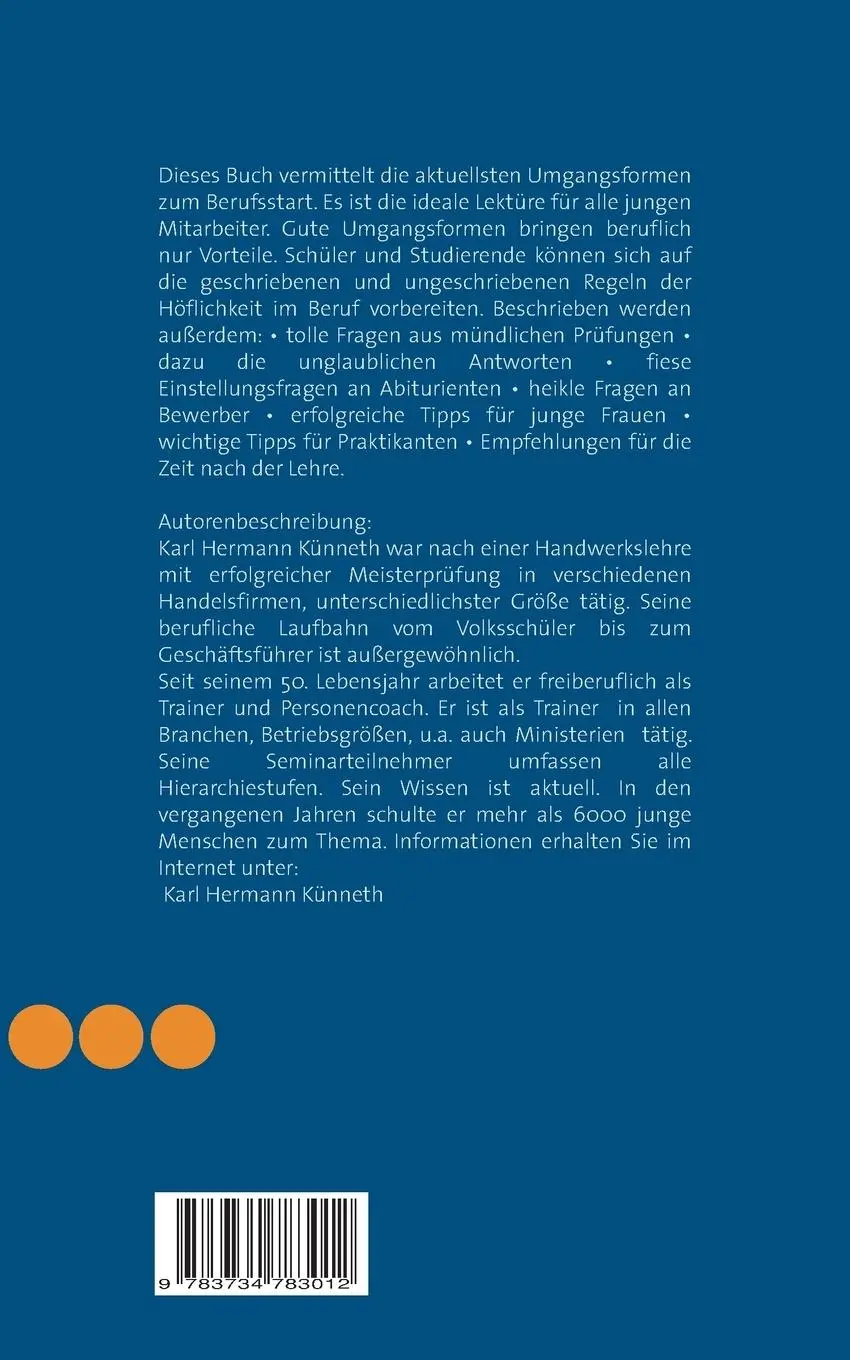 Rückseite: 9783734783012 | Azubi - Benimm Dich | Karl Hermann Künneth | Taschenbuch | Paperback