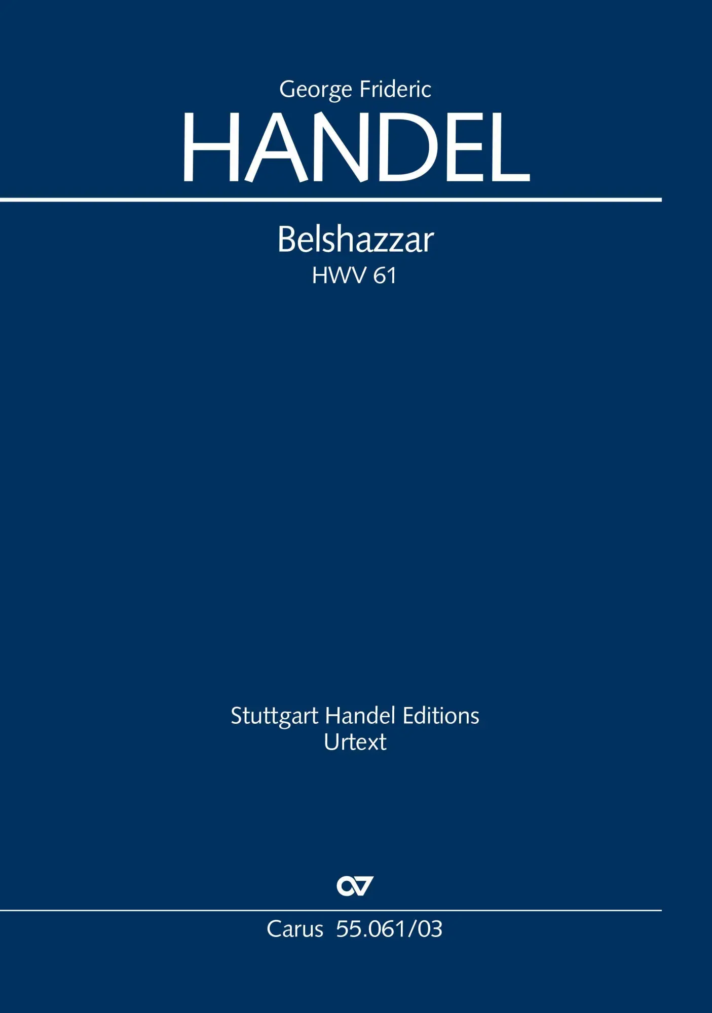 Cover: 9790007243012 | Belshazzar Klavierauszug | HWV 61, Dt/engl | Händel | Broschüre | 2020