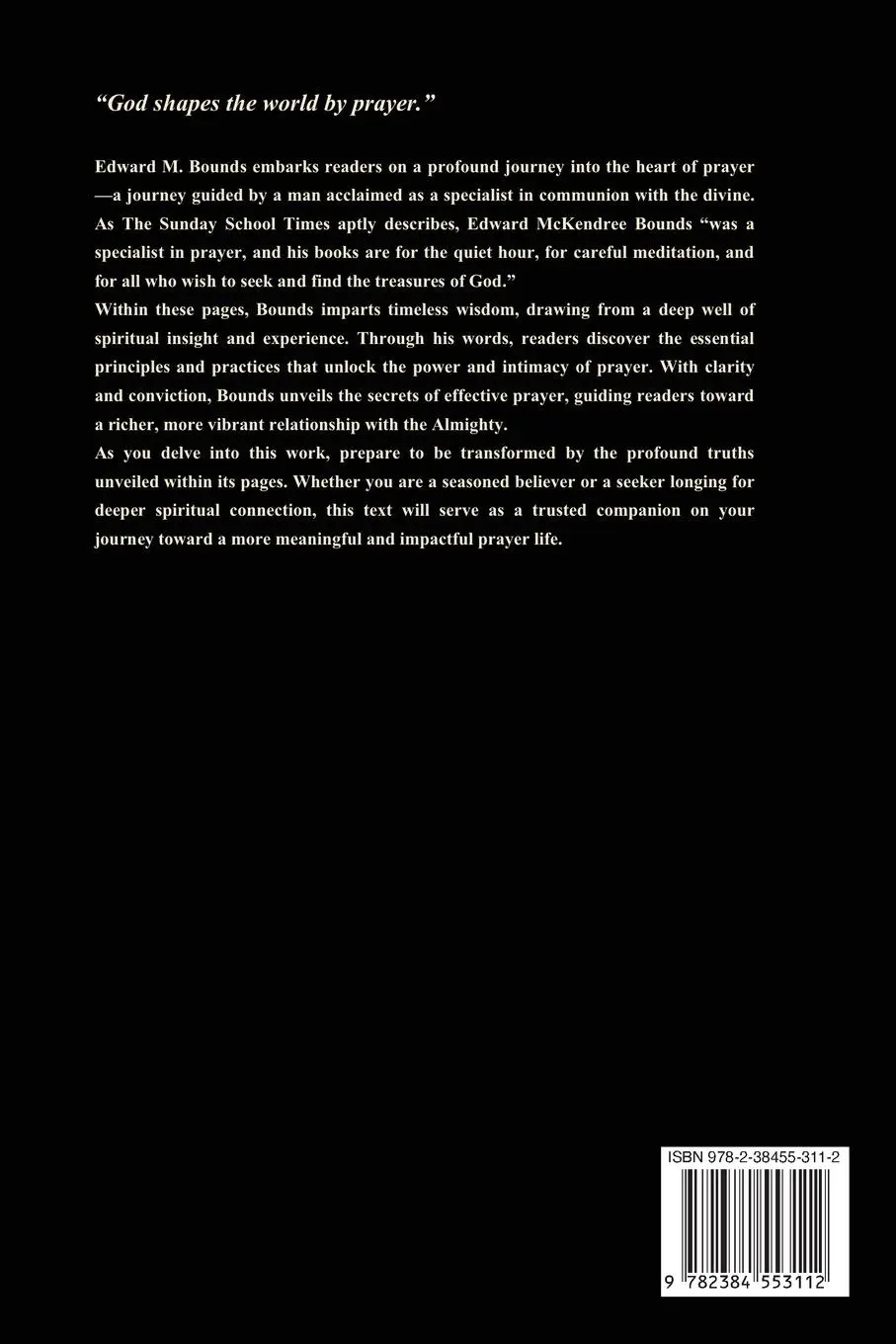 Rückseite: 9782384553112 | The Essentials of prayer | Edward Mckendree Bounds | Taschenbuch