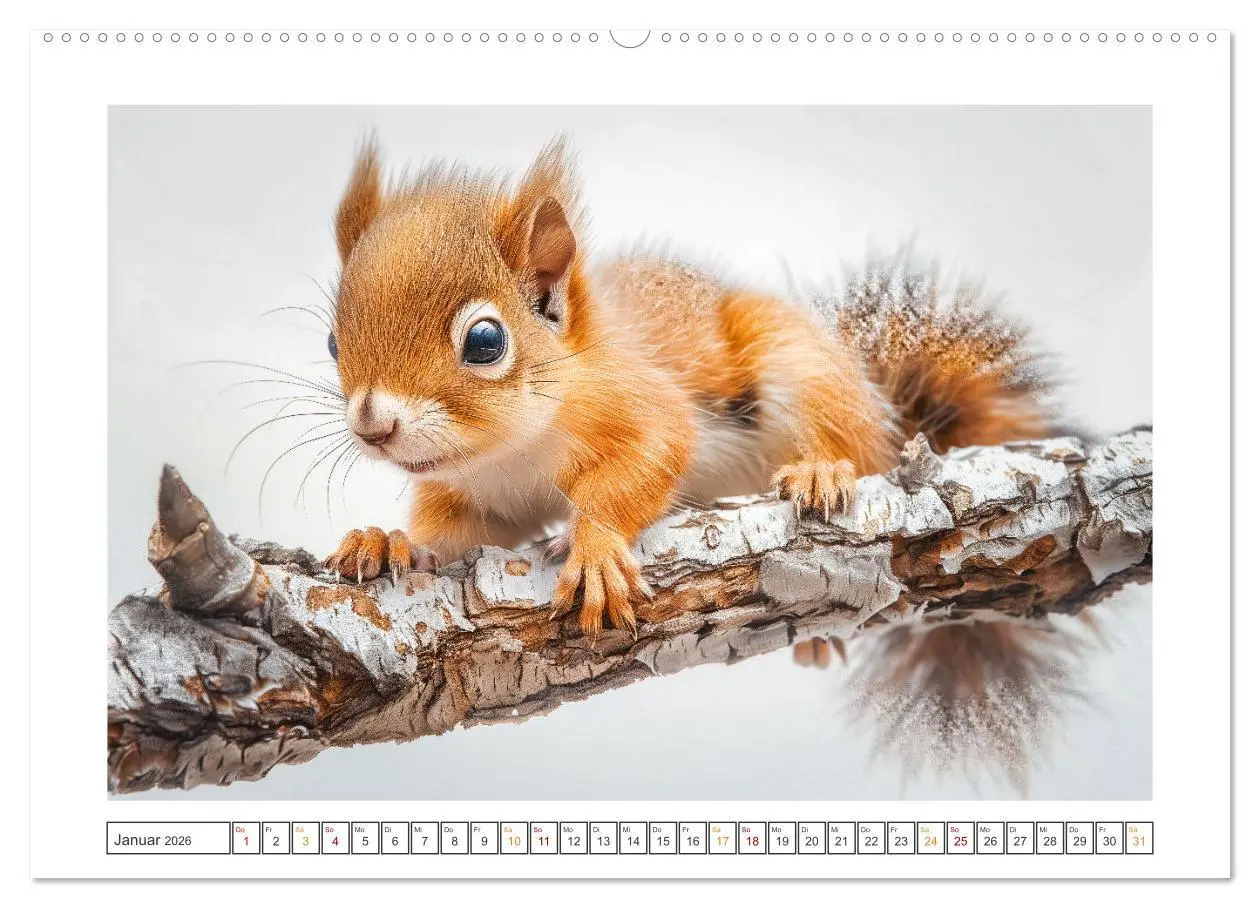 Bild: 9783457403112 | Lustige Eichhörnchen (Wandkalender 2026 DIN A2 quer), CALVENDO...