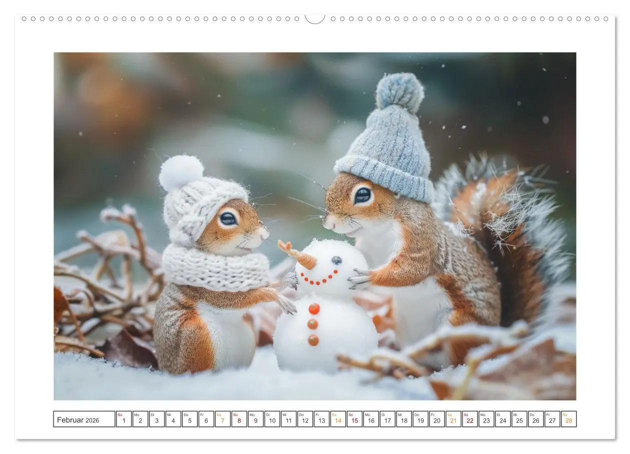 Bild: 9783457403112 | Lustige Eichhörnchen (Wandkalender 2026 DIN A2 quer), CALVENDO...
