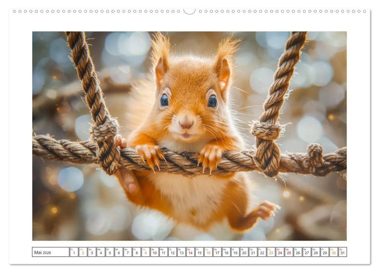 Bild: 9783457403112 | Lustige Eichhörnchen (Wandkalender 2026 DIN A2 quer), CALVENDO...