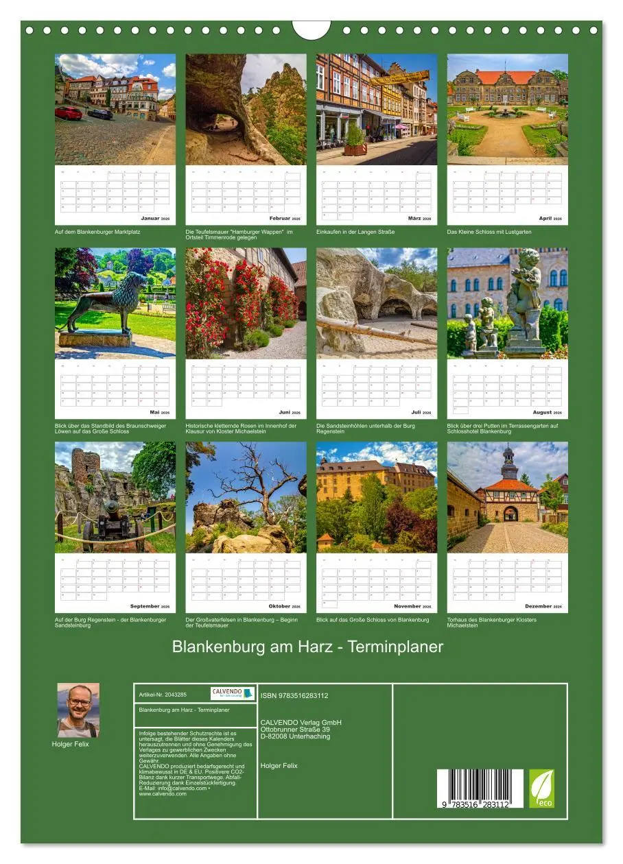 Bild: 9783516283112 | Blankenburg am Harz - Terminplaner (Wandkalender 2026 DIN A3 hoch),...