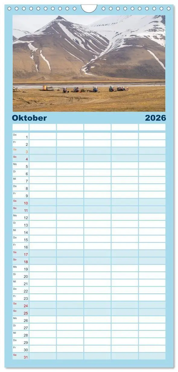 Bild: 9783516663112 | Familienplaner 2026 - Spitzbergen im Sommer mit 5 Spalten...