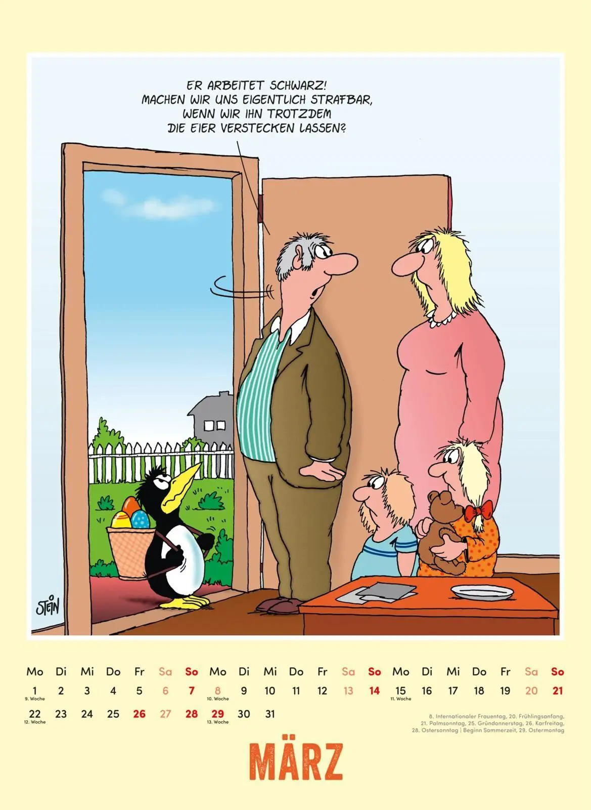 Bild: 9783830323112 | Uli Stein Tierisch großer Kalender 2027: Monatskalender für die...