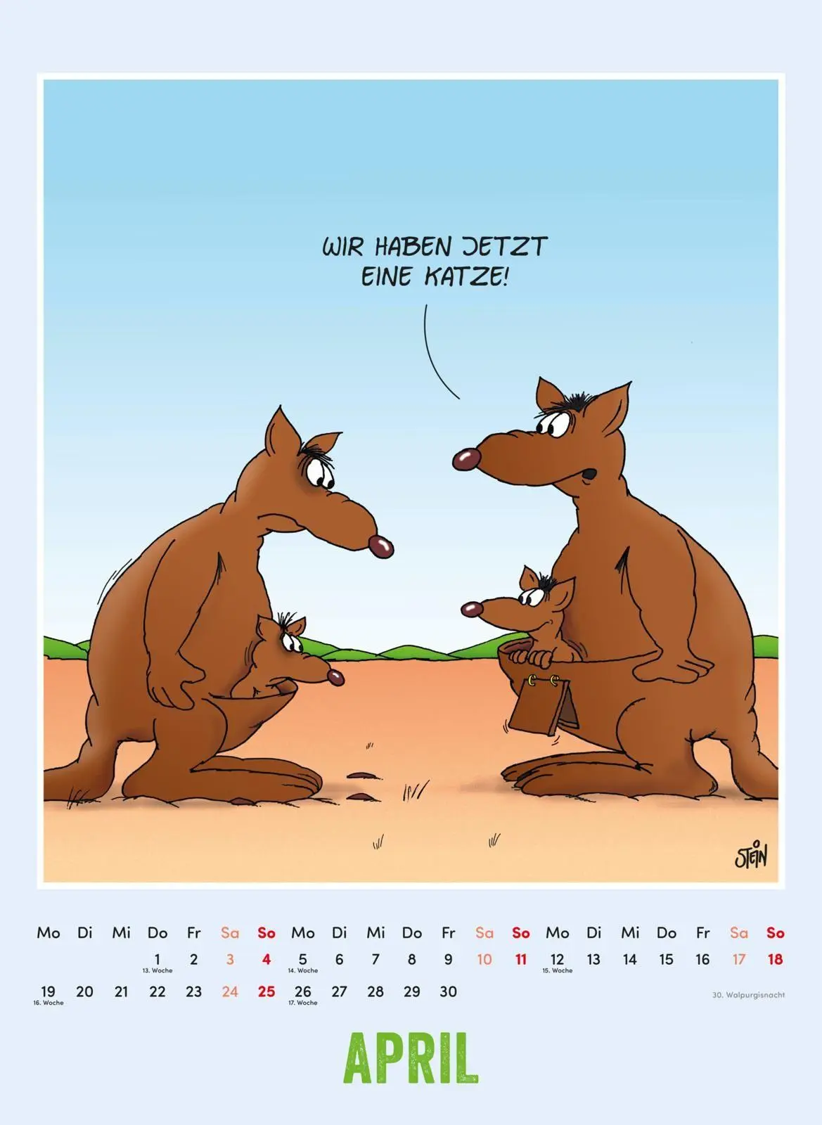 Bild: 9783830323112 | Uli Stein Tierisch großer Kalender 2027: Monatskalender für die...