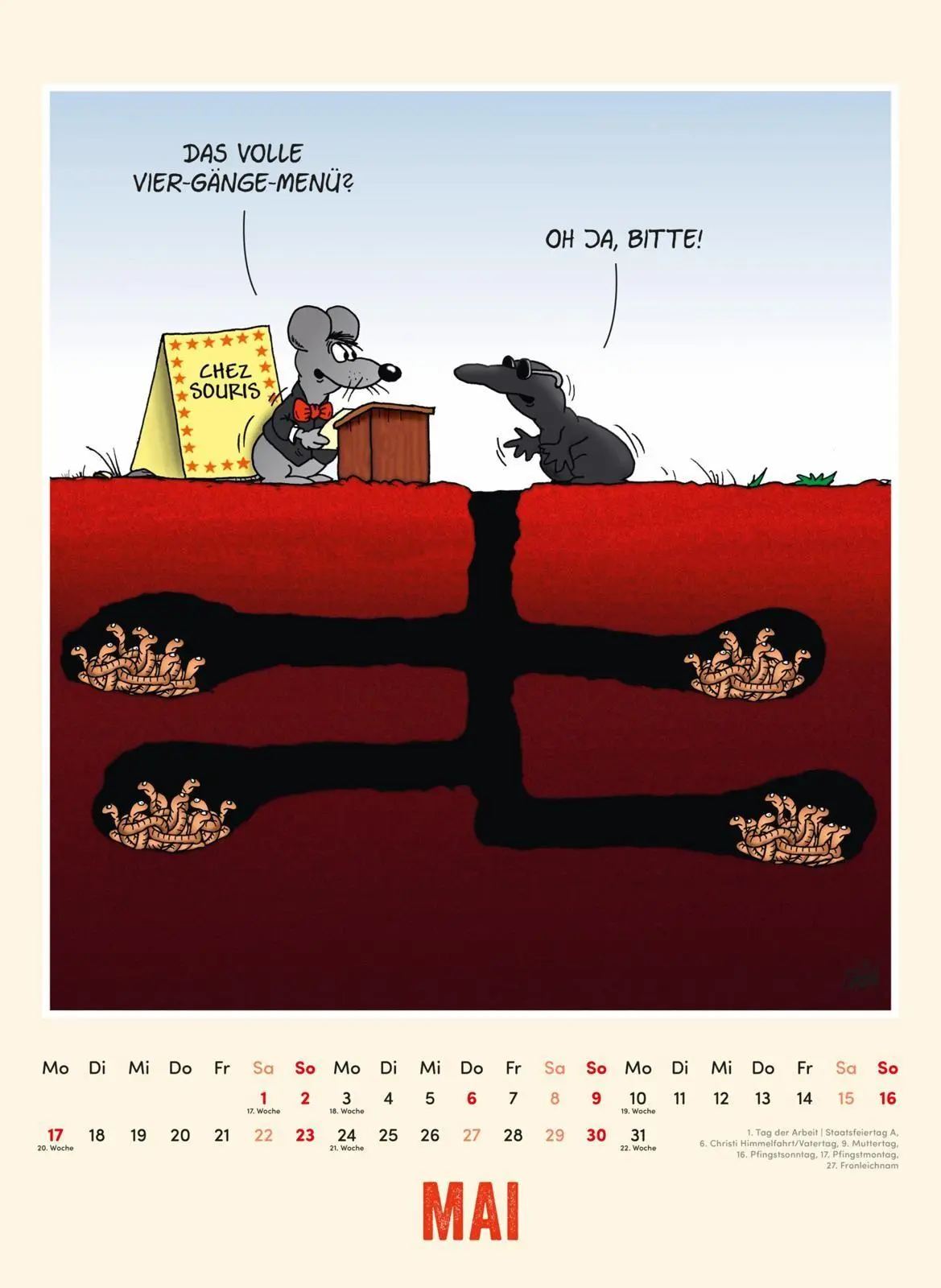 Bild: 9783830323112 | Uli Stein Tierisch großer Kalender 2027: Monatskalender für die...