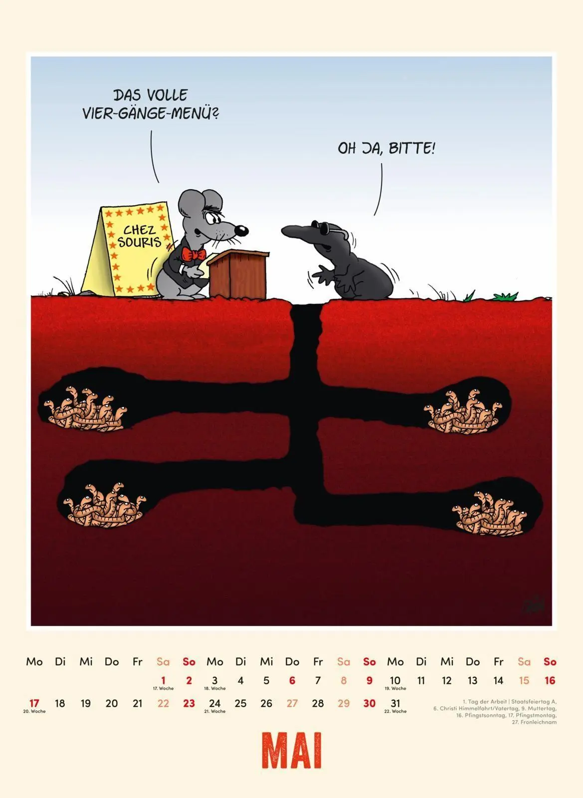 Bild: 9783830323112 | Uli Stein Tierisch großer Kalender 2027: Monatskalender für die...