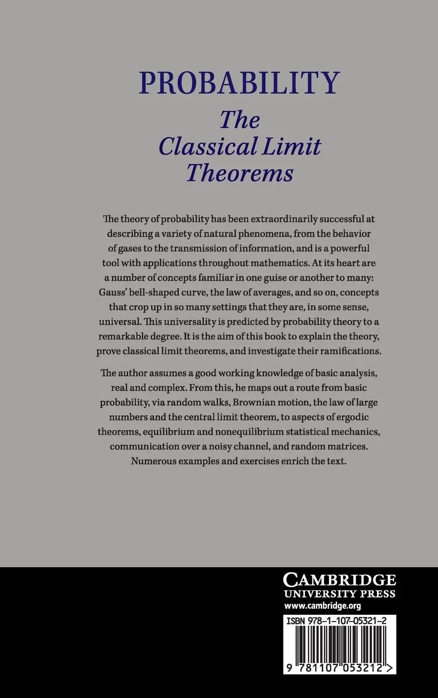 Rückseite: 9781107053212 | Probability | The Classical Limit Theorems | Henry Mckean | Buch