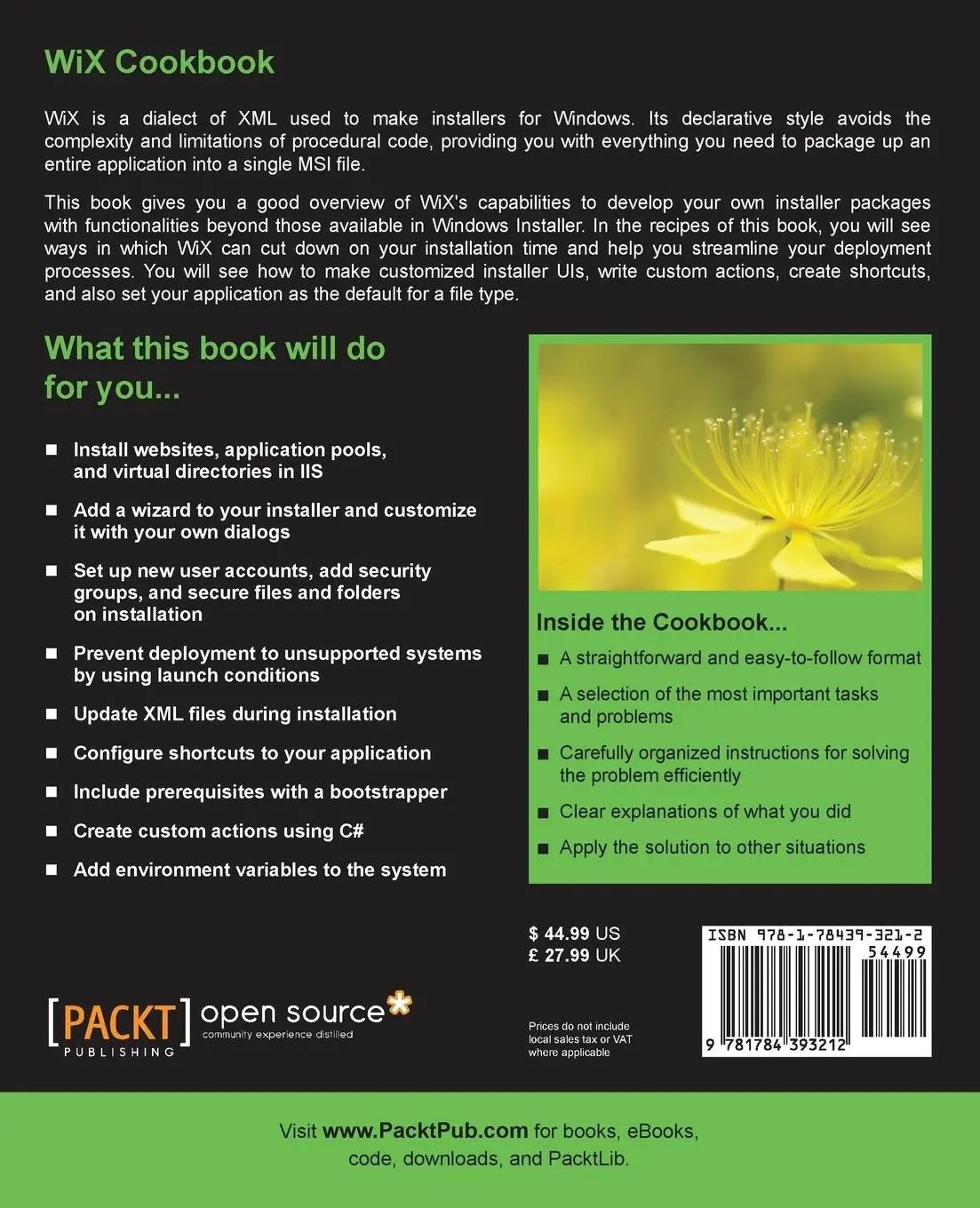 Rückseite: 9781784393212 | WiX Cookbook | Nick Ramirez | Taschenbuch | Englisch | 2015